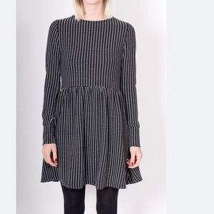 JUST Female TRAIN SHOP DRESS long sleeve black white size Small oversized